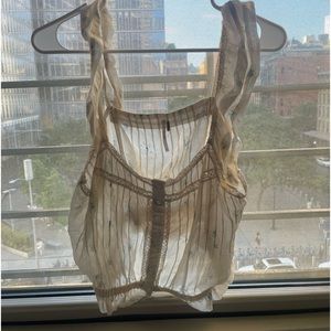 Free People Floral Ruffle Tank